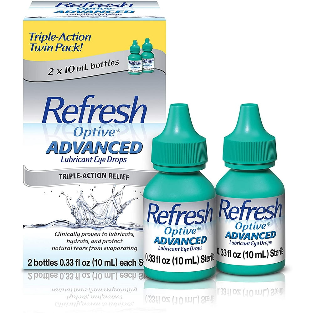 Refresh Optive Advanced Lubricant Eye Drops For Dry Eyes, 0.33 Fl Oz