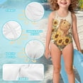 thumbnail image 5 of Yuyamidu Girls One Piece Swimsuits Capybara Sunflower Full Coverage Swimsuit Cross Back Summer Swimwear Quick Dry Bathing Suit Beach Wear, 5 of 6