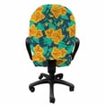 thumbnail image 3 of Floral Office Chair Slipcover, Vivid Color Flourishing Romantic Summer Flowers, Protective Stretch Decorative Fabric Cover, Standard Size, Multicolor, by Ambesonne, 3 of 5