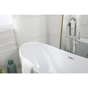 Elegant Kitchen and Bath 67 inch soaking bathtub in glossy white
