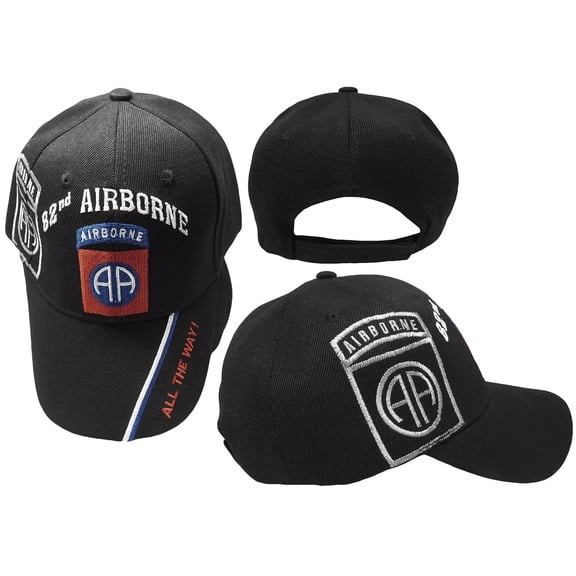 82nd Airborne All The Way! Black Shadow Embroidered Cap CAP627 Hat