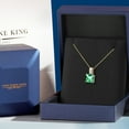 thumbnail image 5 of Gem Stone King 14K Yellow Gold Rainforest Topaz and White Lab Grown Diamond Pendant Necklace for Women | 1.45 Cttw | Gemstone November Birthstone | Princess 6MM | With 18 inch Chain, 5 of 6