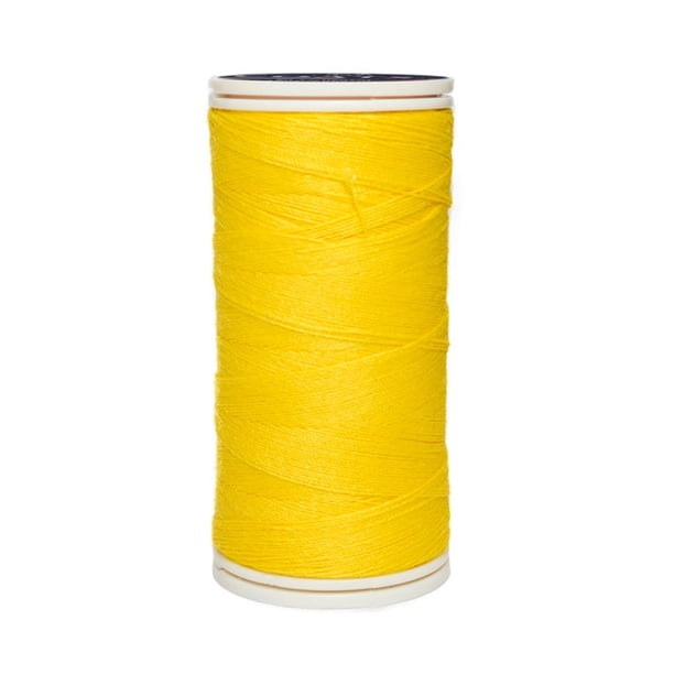 Caja 12 Pzas Hilo Amarillo Solar Coats Poliéster Liso 3 Cabos Fibra Corta Coats T6980-4931