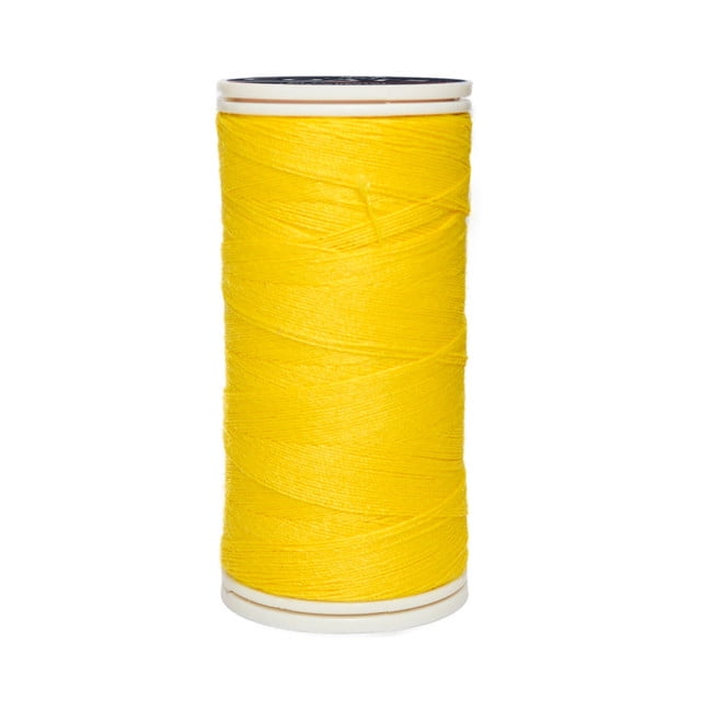 Caja 12 Pzas Hilo Amarillo Solar Coats Poliéster Liso 3 Cabos Fibra Corta Coats T6980-4931