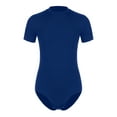 thumbnail image 3 of Yeahdor Mens One Piece Short Sleeve Bodysuit Pajamas Press Button Crotch Romper T-Shirt Nightwear Blue XXL, 3 of 7