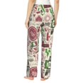 thumbnail image 3 of Pajama Pants Women, Stamp print Grape Sweatpants Soft Sleep Lounge Pants, Casual PJ Bottoms Pants with Pockets, 3 of 5