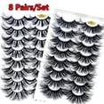 thumbnail image 3 of SKONHED 8 Pairs 25MM 4D Mink False Eyelashes /Natural Wispies Fluffy, 3 of 4