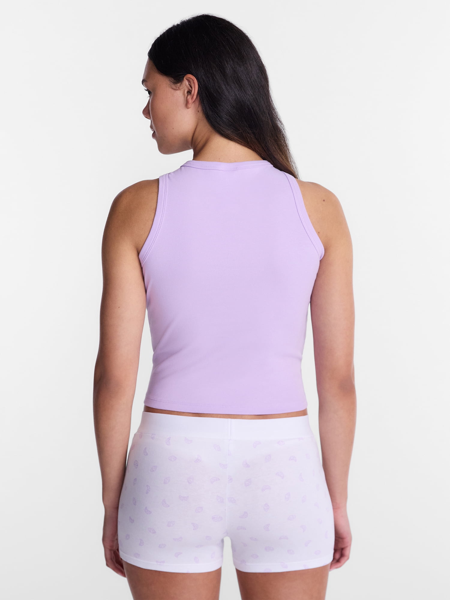 No Boundaries Sleepwear Ribbed Tank Top and Boxers Set from our Cloud Core Collection, 2 Piece, Women’s and Women’s Plus XXS-3X