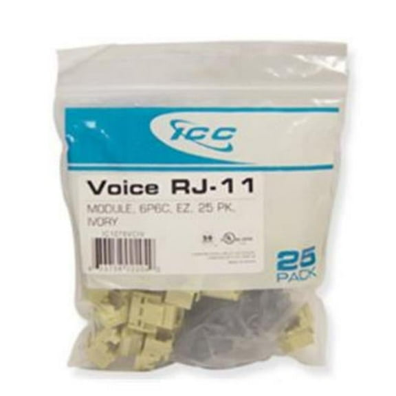 IC1076VCIV - 25PK Cat3 Jck 6Con. - Ivory