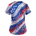 thumbnail image 5 of Women's Fashion July 4th Independence Day Printed Blouse, 250 Anniversary USA ScrubsTop forWomen, Short Sleeve V-neck Basic T-shirt with Pockets, 5 of 5