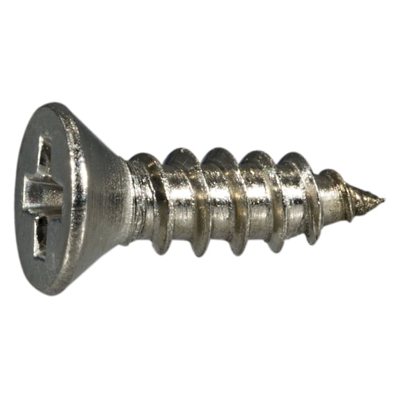 #4 x 3/8" 18-8 Stainless Phillips Flat Sheet Metal Screws SMSFSS-121 (100 pcs.)
