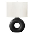 thumbnail image 1 of Lighting - 24"h - Table Lamp - Black Ceramic - Ivory/Cream Shade - Contemporary, 1 of 3