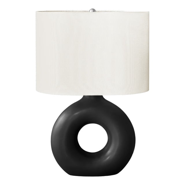 Lighting - 24"h - Table Lamp - Black Ceramic - Ivory/Cream Shade - Contemporary