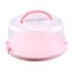 thumbnail image 2 of Caja portátil para guardar pasteles, bandeja para servir huevos, soporte para pasteles con tapa, recipiente para pasteles para Picnic, frutas, cocina , redondo rosa Macarena portador de pastel, 2 of 8