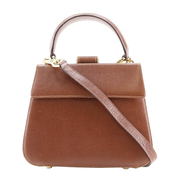 Pre-Owned Salvatore Ferragamo Shoulder Handbag DK-216167 Leather Brown 2way Women's (Good)