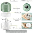 thumbnail image 4 of Deago Electric Mini Garlic Chopper Portable Cordless Food Processor Vegetable Chopper Onion Mincer Meat Grinder with USB Charging 100ml/250ml, 4 of 9