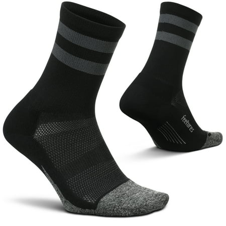 UPC: 0840557134328 | Feetures Elite Light Cushion Mini Crew Sock – Running Socks for Women and Men – Targeted Compression – Moisture Wicking – Medium  Dark Gray