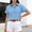 Light Blue, variant on women shirts casual​ with Gingham Check & Button - Front, Short - Sleeve Blouse for Daily Errands, Coffee Dates & Casual Outings