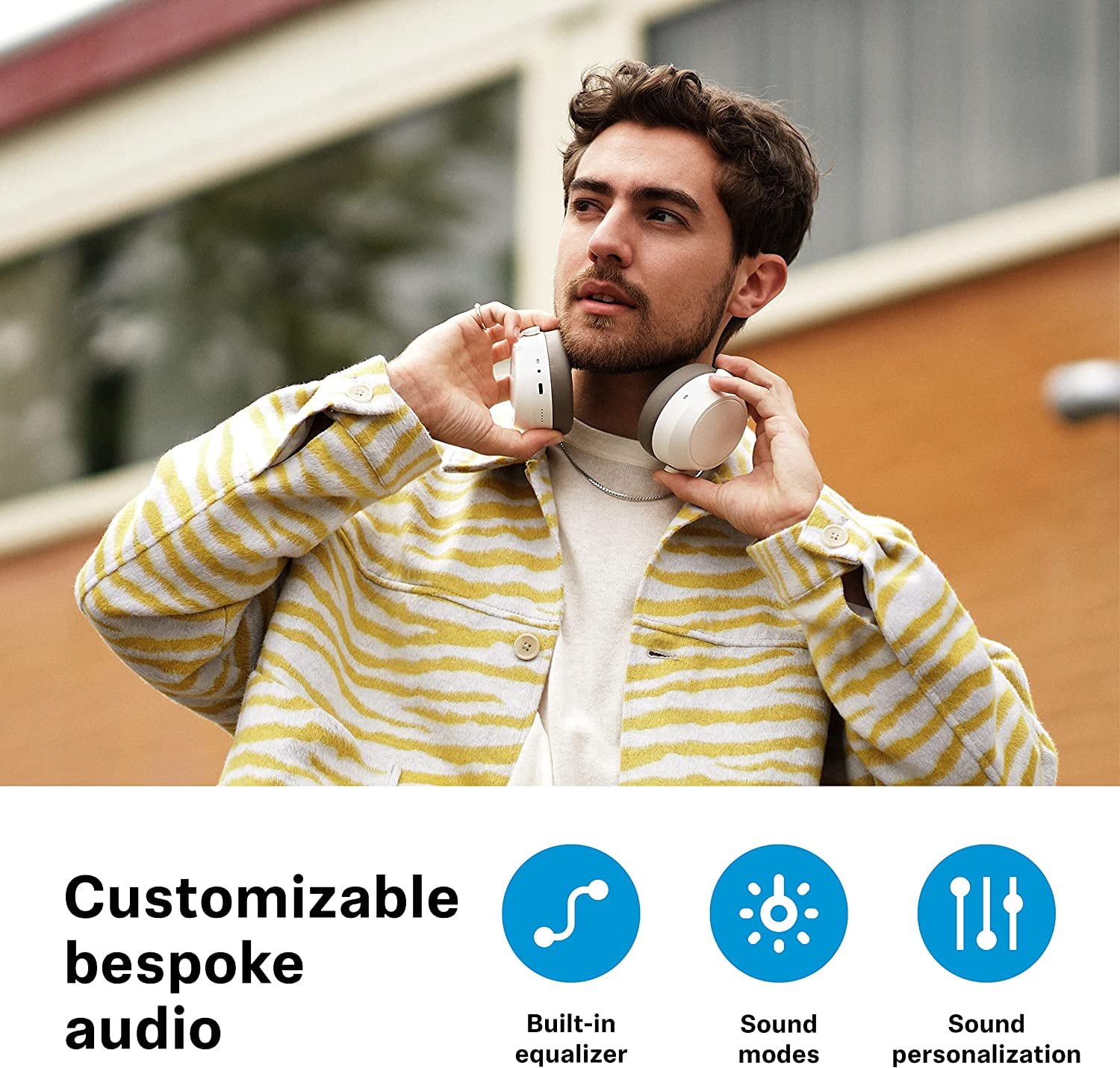 Sennheiser Momentum 4 Wireless Bluetooth, Headphones, Single Piece, Over-Ear Headphones with Adaptive Noise Cancellation, White,1-Multipack Quantity
