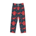 thumbnail image 6 of Uemuo Rose Flowers Pattern Men's Wide Leg Palazzo Lounge Pants with Pockets Light Weight Loose Comfy Casual Pajama Pants-X-Large, 6 of 9