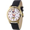 Minnie Mouse Women's Gold Alloy Watch, Black Sequins Strap