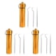 thumbnail image 1 of Monstrate 3 piezas de palillos de dientes de metal con soporte Herramientas de dientes Estuche de almacenamiento Organizador Acampar al aire Type4 NO4, 1 of 6