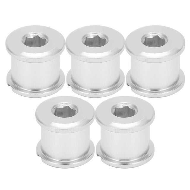 Paquete de 5 tornillos para platos de bicicleta de montaña, plateados, resistentes a la oxidación, livianos y de fácil instalación para bicicletas de carretera