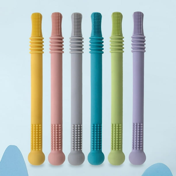 Happy Date Hollow Teether Tubes, Chew Straw Toy for Infant Toddlers