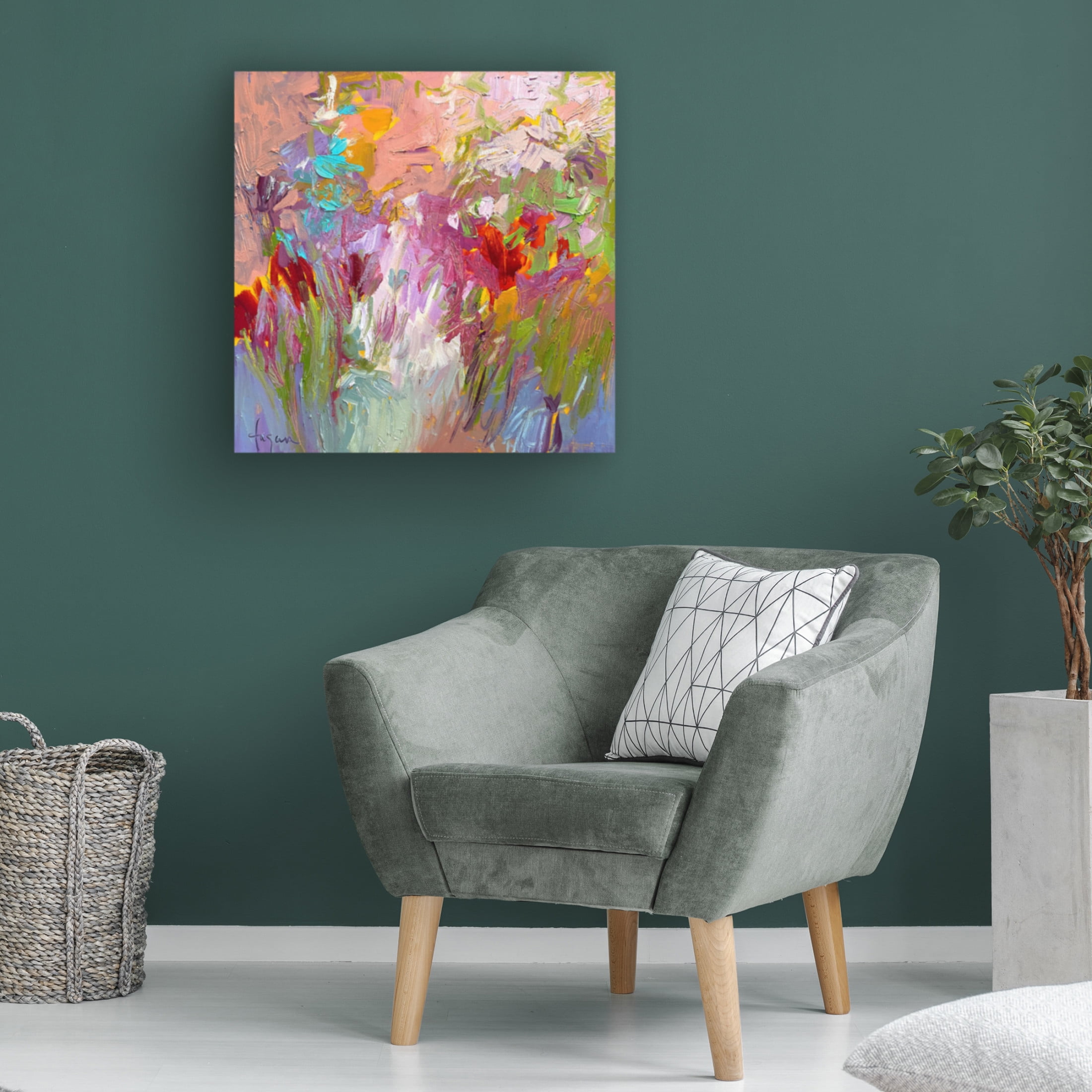 Canvas Wall Art - Dorothy Fagan 'Singing In My Heart' Wall Art for Living Room, Bedroom, or Office Décor by Trademark Fine Art - 18 x 18 Inches