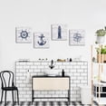 thumbnail image 2 of Nautical Canvas Wall Art Nautical Bathroom Decor Navy and White Lighthouse Decor Boat Anchor Compass Painting Pictures Prints, 2 of 6