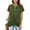 Army Green, variant on Women's Twist Front Tunic Top Casual Short Sleeve Round Neck Shirt with Loose Fit for Everyday Comfort and Relaxed Style, XL
