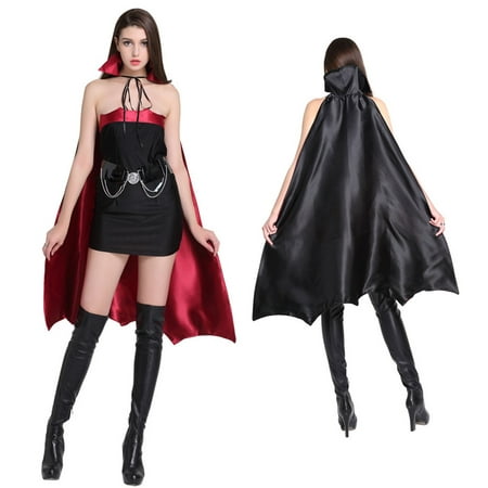 Black Magic with Cape Halloween Cosplay Gothic Witch Costume for Women