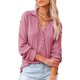 thumbnail image 1 of Blusa informal de manga larga con cuello vuelto para mujer, color rosa, talla L, elegante blusa de punto con cuello en V, 1 of 6