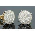 thumbnail image 4 of Forever Jewels 2.20 Carat Round Brilliant Cut D/VVS1 Moissanite Cluster Stud Earrings in 14K Yellow Gold Plated Sterling Silver, 4 of 4