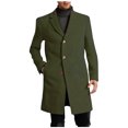 thumbnail image 2 of successthop Single Breasted Wool Trench Coat for Men Notched Lapel with Pockets Trendy Outwear Long Sleeve Solid Jacket, 2 of 9