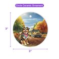thumbnail image 5 of Goodbye Summer Miniature American Shepherd Hello Fall Time for School Ceramic Round Ornament MAS Dog Lover Gifts Home Tree Decor - 02014, 5 of 5