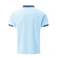 thumbnail image 5 of Beugl Mens Shirts Clearance, Men's Fashion Spring and Summer Buttons Casual Short Sleeve Lapel Neck Shirt Solid Color Tops Golf Shirts for Men, Polo Shirts for Men Blue L, 5 of 5