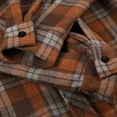 thumbnail image 4 of HOMADLES Men Button Down Shirts Long Sleeve Lapel Plaid Lightweight Soft Casual Button Down Shirts Brown 4XL, 4 of 8