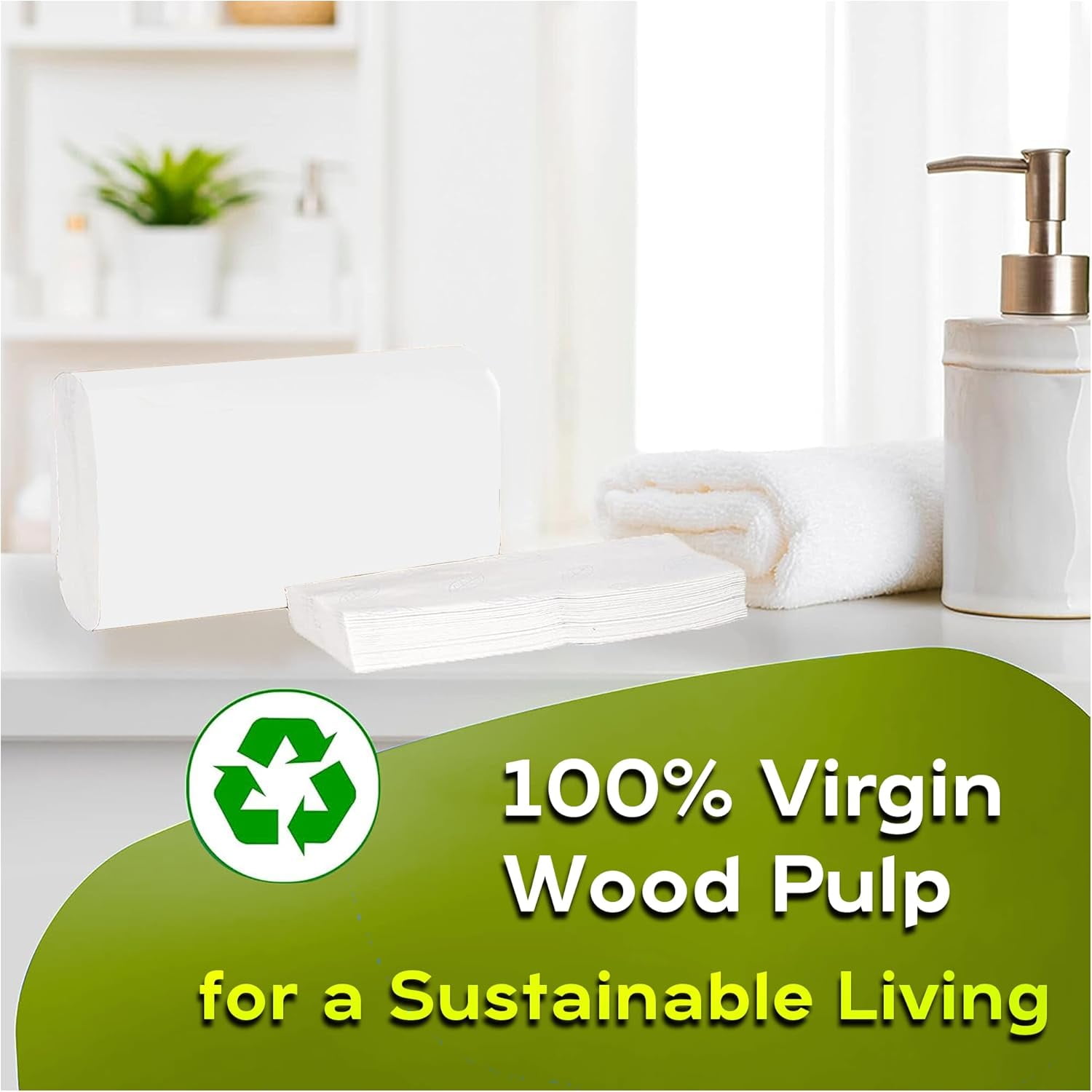SoNeat Multifold Paper Towels, 2400 Sheets, 200 Count Per Pack Disposable Hand Towels for Bathroom, Commercial, Household, and Public Facilities, 100% Virgin Wood Pulp, 12 Packs