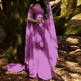 thumbnail image 2 of SEAOPEN Renaissance Dress for Women Medieval Costume Victorian Dress Halloween Split Long Sleeve Fairy Witch Pirate Dresses Purple,M, 2 of 5