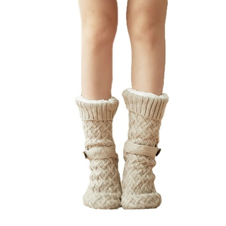 

Liliz Women Floor Socks Fleece Liner Floor Socks with Anti-Slip Sole