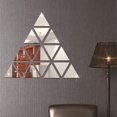 thumbnail image 3 of 16pcs DIY Acrylic Art Sticker Triangle Pattern Mirror Surface Wall Sticker Collage Home Bedroom Office Decor Mural Decoration (Silver), 3 of 3