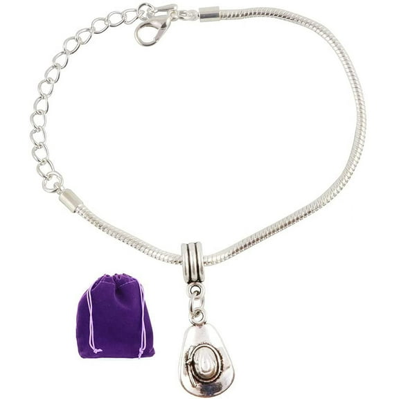 Emerald Park Jewelry Cowboy Cowgirl Hat No Trim Snake Chain Charm Bracelet