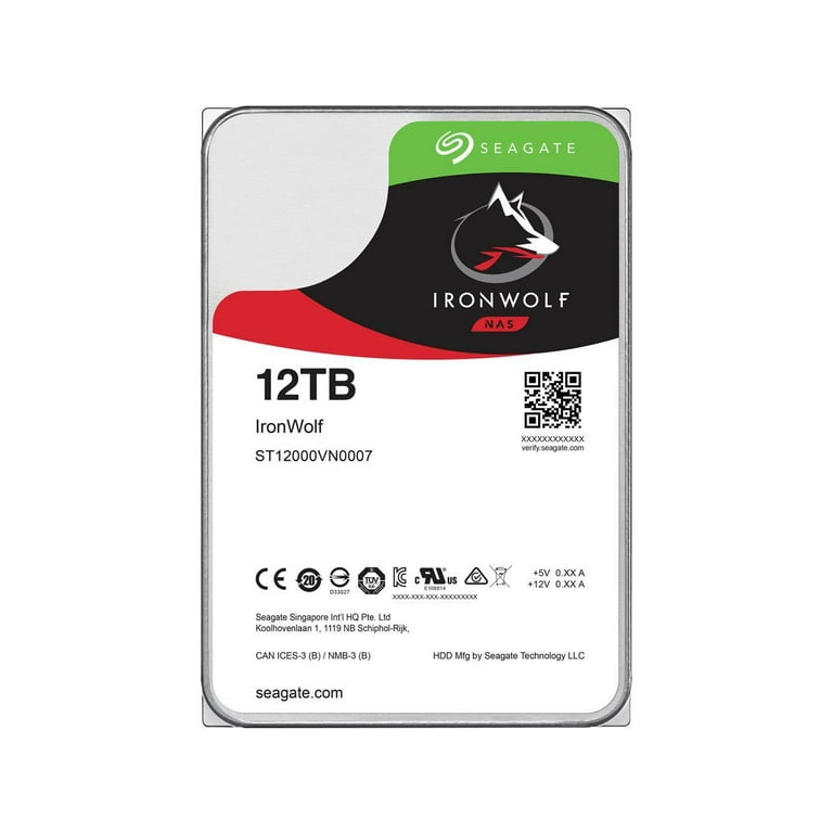 Seagate IronWolf 12TB NAS Hard Drive 7200 RPM 256MB Cache Seagate IronWolf 12TB NAS Hard Drive 7200 RPM 256MB Cache