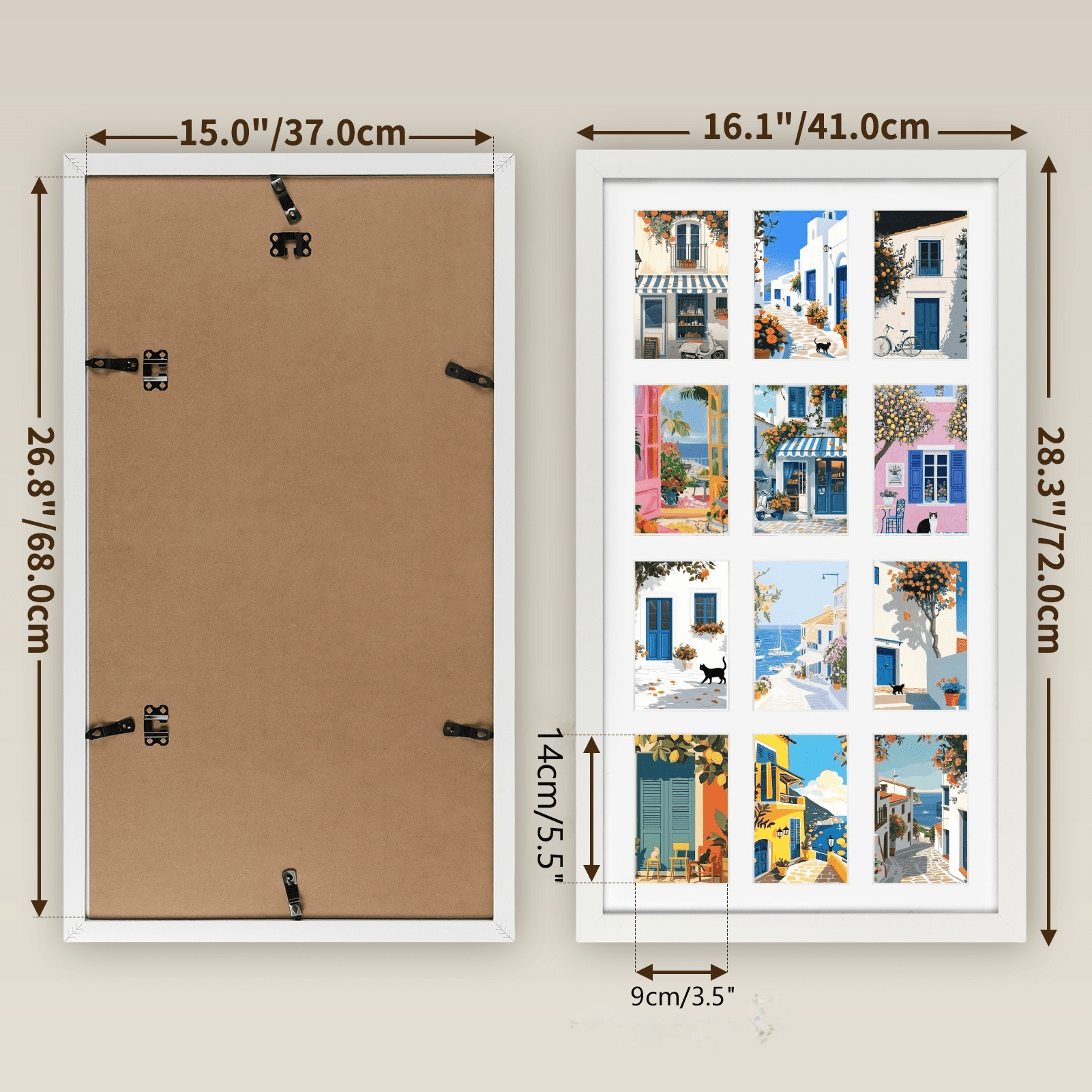 12 Opening 4x6 Collage Picture Frames,  White Photo Frames for Gallery Wall, Set of 2