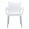 thumbnail image 2 of Compamia Romeo Chaise de Salle à Manger de Patio en Résine avec Accoudoirs, Blanche, 2 of 7