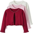 thumbnail image 6 of FFENYAN Girls Pearl Embellished Cardigan Long Sleeve Sweater Cute Knit Outerwear for Kids - Perfect for School Parties and Everyday Wear for 12 Months - 14 Years, 6 of 6