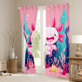 thumbnail image 3 of Manfei Cute Animal Axolotl Blackout Curtains Set of 2 (52x84 Each) for Boys Girls,Kawaii Salamander Window Curtains,Cartoon Ocean Wildlife Curtains and Drapes,Breathable Home Decor, 3 of 6