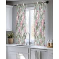 thumbnail image 5 of Vintage Spring Floral Sheer Curtains 39 Inch Length 2 Panels Set for Living Room/Bedroom, Botanical Summer Pink Green Kitchen Curtains Grommet Semi-Sheer Curtains Drapes Window Treatments 27.5"x39"x2, 5 of 7