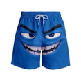 thumbnail image 4 of VNKIDY Boys Swim Trunks Kids Funny Face Prints Elastic Drawstring Waist Quick Dry Breathable Beach Shorts For Beach Pool Summer Wear Trendy Bottoms Blue 5-6 Years, 4 of 4